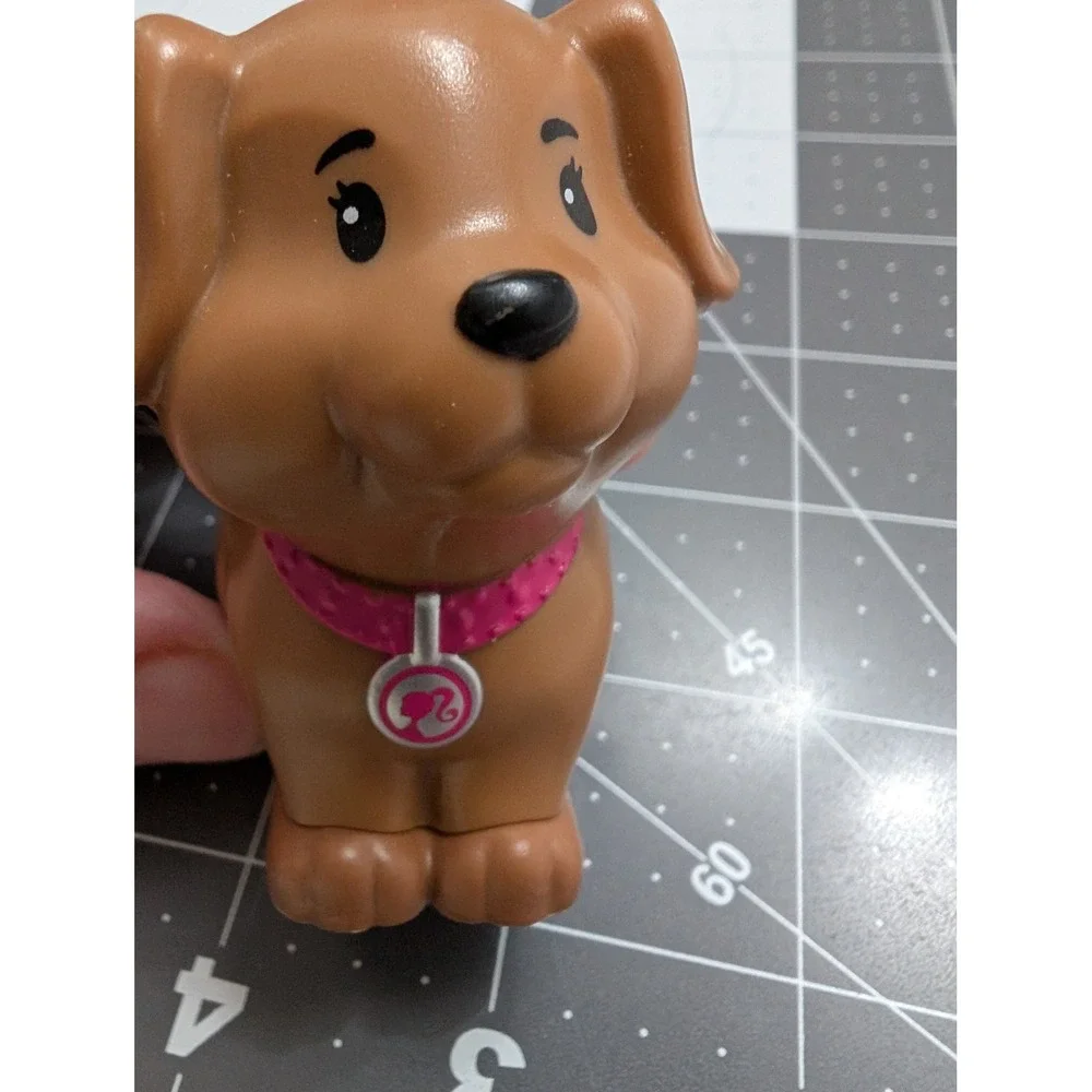 Fisher Price x Barbie‎ Collection Little People brown puppy dog pink color 2023
